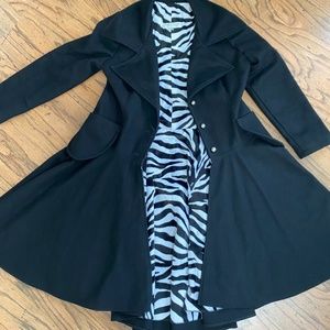 Sohung Designs All Wool Black Swing Coat Made in USA